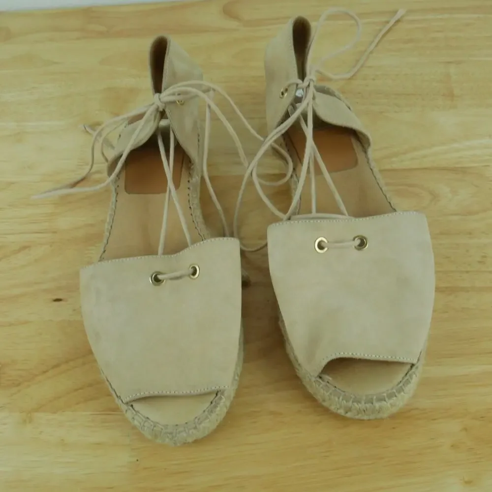 Kanna EU 41 US 10 Espadrilles Ankle Tie Sandals Preppy Coastal Resort Vacation